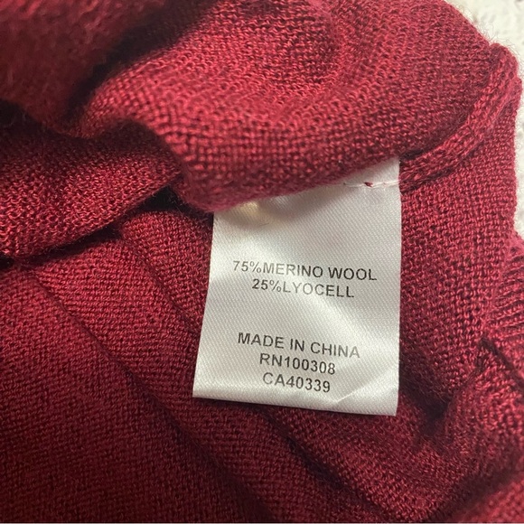 Peter Millar 1/4 Zip-Up Sweater Red merino wool long sleeve XL - Picture 8 of 9